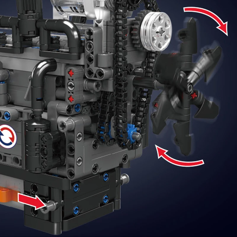 1130PCS Rotary Engine Building Blocks Model Toys Technical Mechanical Assembly Bricks STEM Toys Idea Gifts For Adult Teens Kids