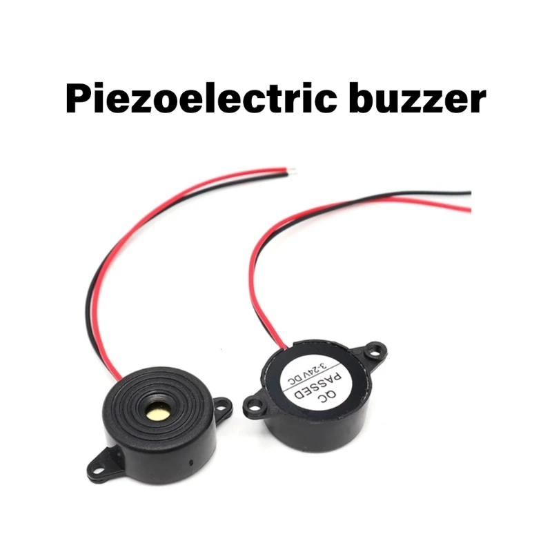 XA6H Pack of 5 High Decibel Active Buzzers 3 to 24V 23mm Piezoelectric Alarm Sounders