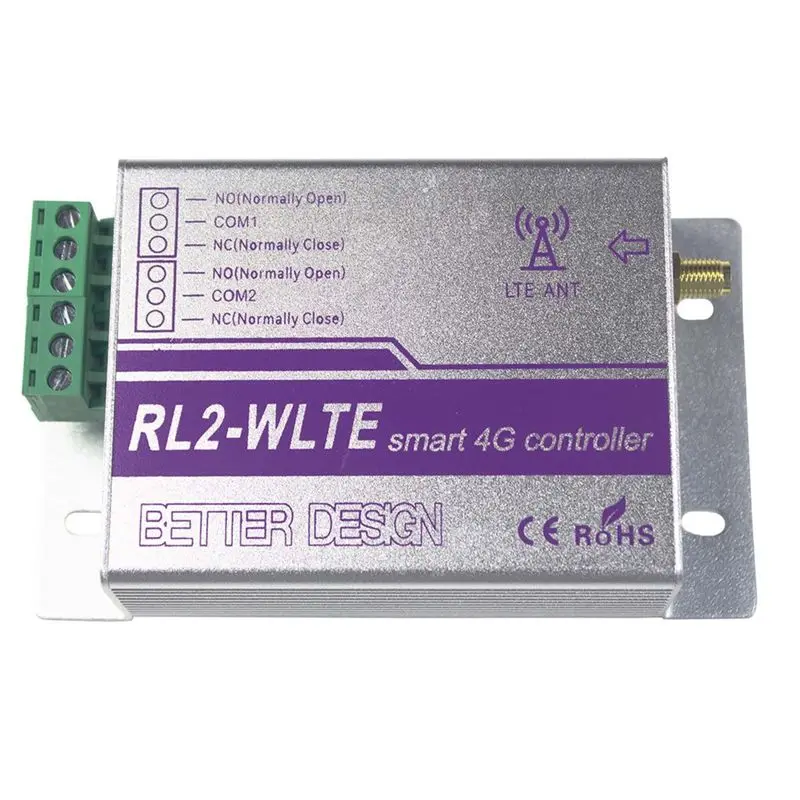 ABKQ-RL2 4G Smart Controller Relay Switch Timer SMS App Remote Control Home Appliance Door Gate Opener Controller-EU Plug