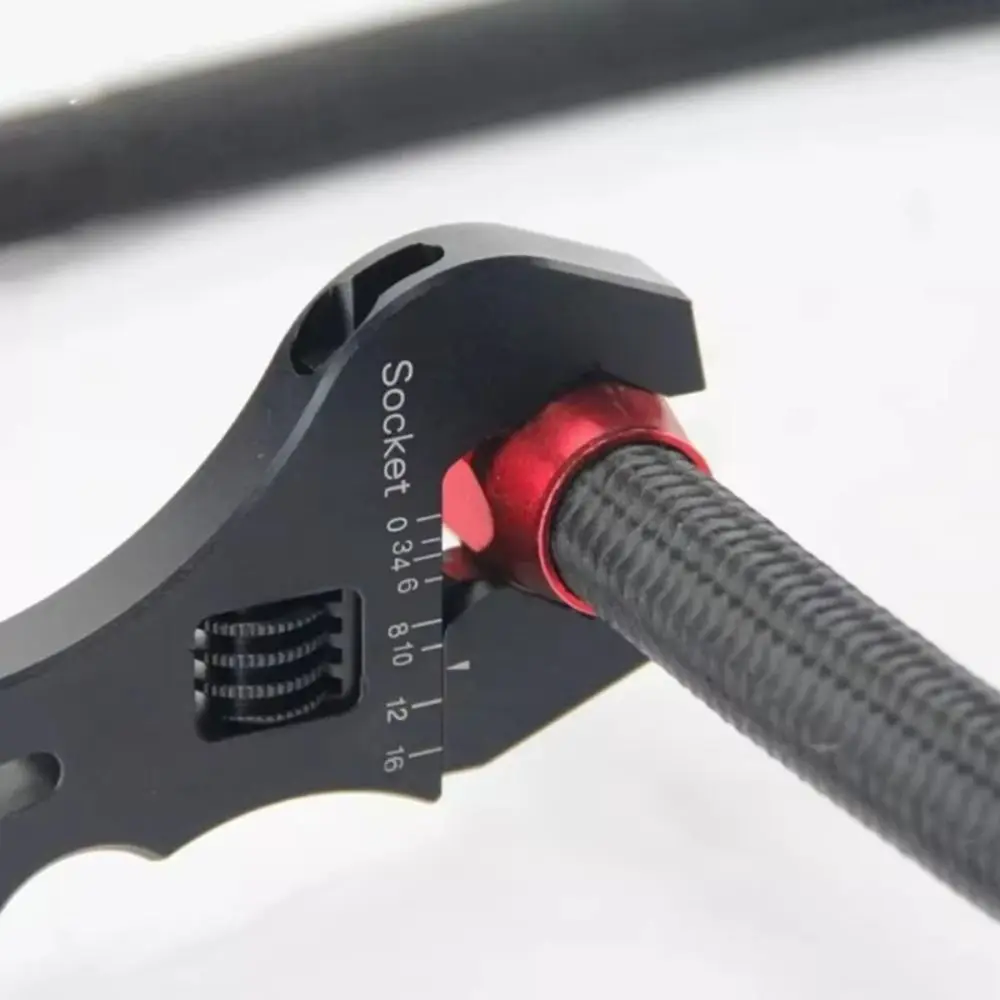 Lekki Regulowany Klucz do Złączek Węży AN 3AN-16AN Ręczny Klucz do Złączek Węży AN Narzędzia Naprawcze Czerwony/Niebieski/Czarny Klucz do Końcówek Węży Olejowych