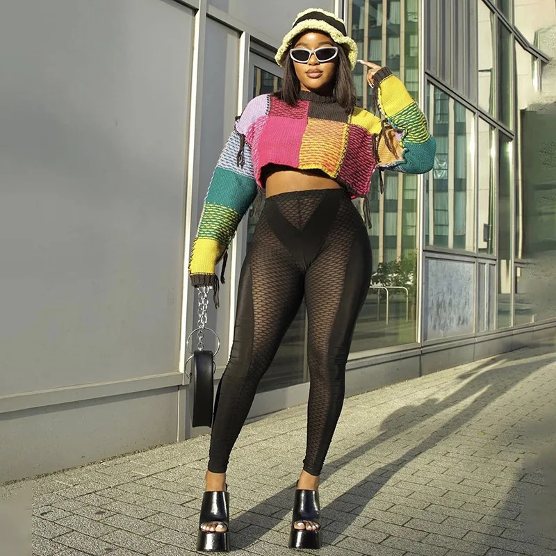 Knitted Y2K Sweater Tops Sexy Baggy Fashion Sweatshirts Streetswear 2023 Winter Fall Clothes Women Girls Cute Crop Knit Tops