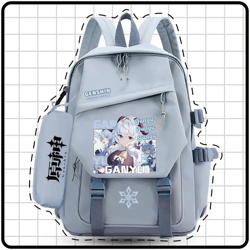 

Anime Genshin Impact Collaboration Merchandise Cartoon Children's Double Shoulder Large Capacity School Bag Two-Dimensional