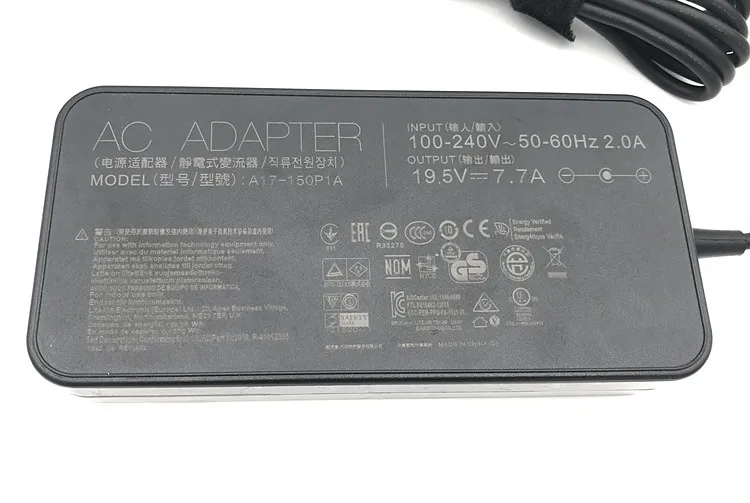 For Asus ROG Strix Hero GL503GE GL503VD GL503VD GL703GE AC Adapter Charger A17-150P1A ADP-150VB B 19.5V 7.7A 150W 5.5x2.5mm