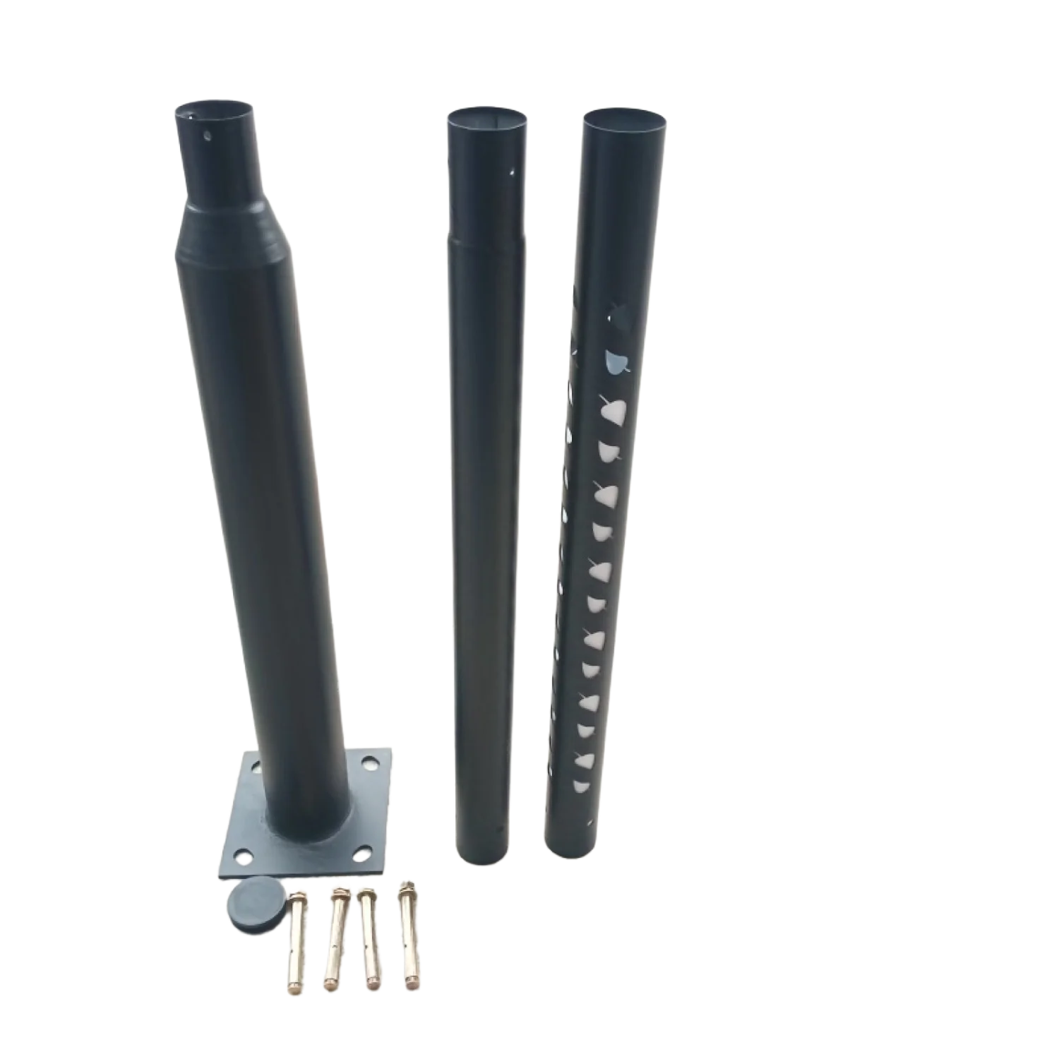 Hollow Splicing Lamp Post, Street Light Pole, Metal Street Lamp Post for Outdoor Lights, Solar Lights Poles with Base Accessory