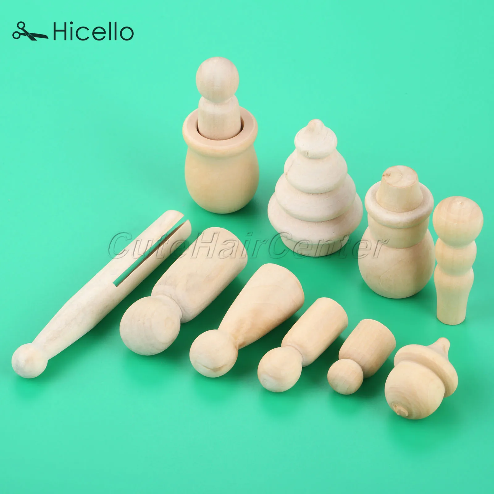 5/10pcs Wooden Peg Dolls Wood People Unpainted Acorn Puppet Snowman Christmas Trees Montessori Toys Natural Decoration Hicello