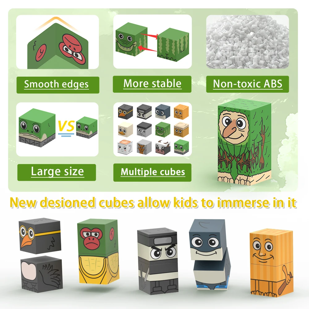 100 pièces blocs magnétiques Tung Tung Sahur blocs de construction magnétiques Tralalero Tralala jouet sensoriel éducatif pour enfant cadeau de noël