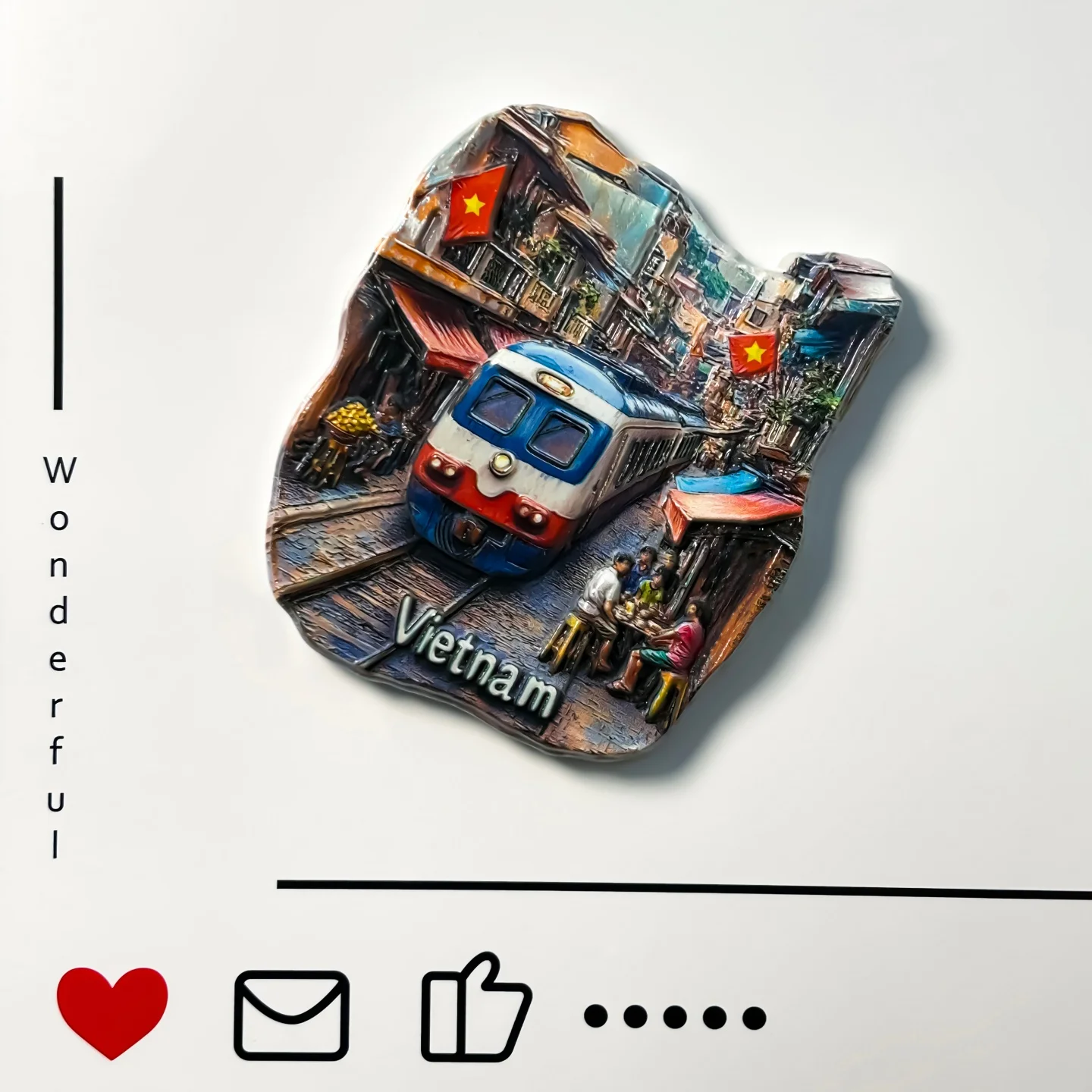 Vietnam, Railway Alley, Scenery, Trains, Tourist Souvenirs, Internet Celebrity Check in Points, Refrigerator Stickers