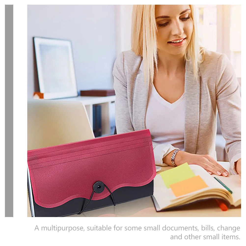 

2Pcs Document Folder Bag PP Polyester Material Portable Lightweight Multi Pocket File Organizer for Bills Receipts Small