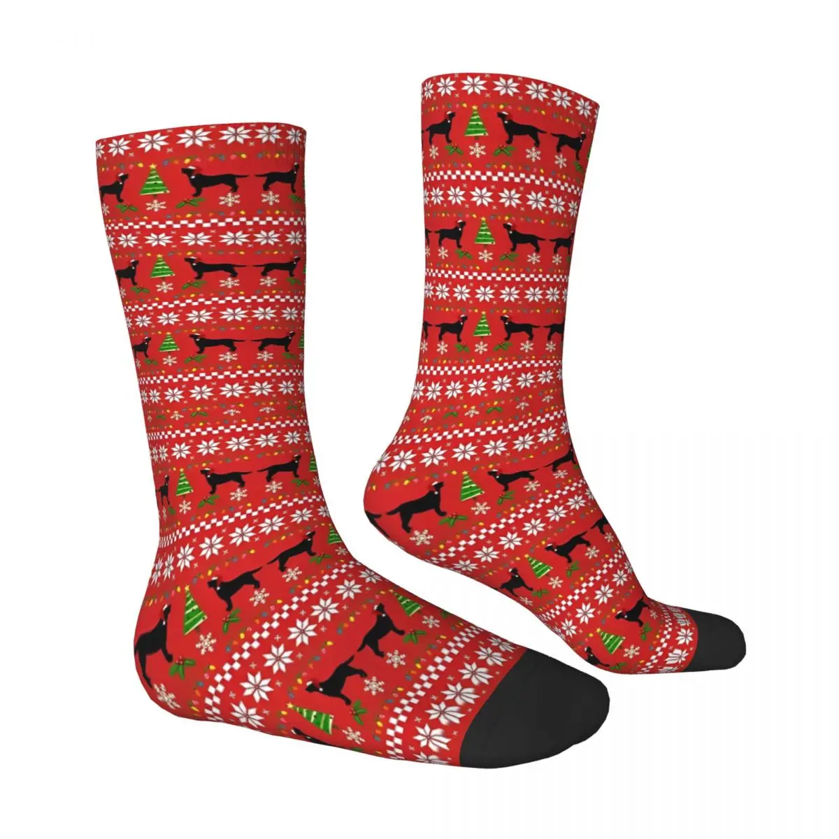 Christmas Socks Spring Black Labrador Stockings Gothic Men Soft Breathable Socks Custom Outdoor Anti Sweat Socks