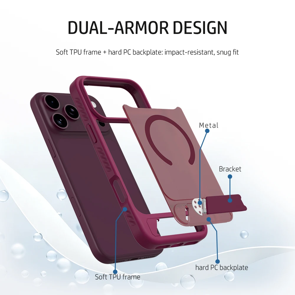 Für iPhone 18 Pro Hülle Ständer Magnetische Hülle PC+TPU Schutz Für iPhone 17 Pro Hülle – Detail 11