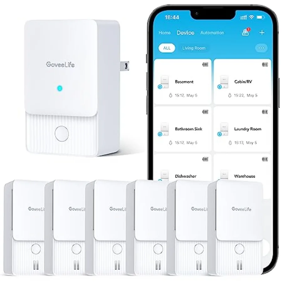 Premium Smart Water Leak Detector 2 with 1968ft Ultra-Long Range WiFi Water Sensor with SMS/Email/APP Push and Sound Alarm 5-Ye