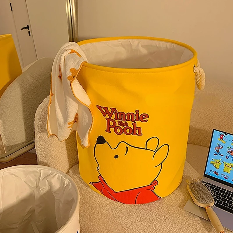 Disney Winnie the Pooh Donald duck Tigger New Cartoon Cute Home Bedroom Foldable Large Capacity Dirty Clothes Toy Storage Bucket