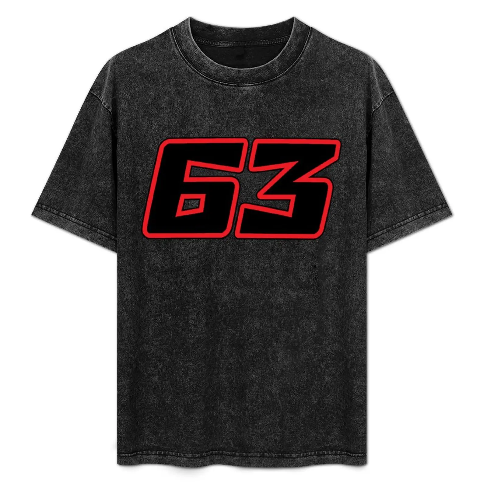 Francesco Bagnaia Number 63 2021 Camiseta negra Camiseta gráfica minimalista