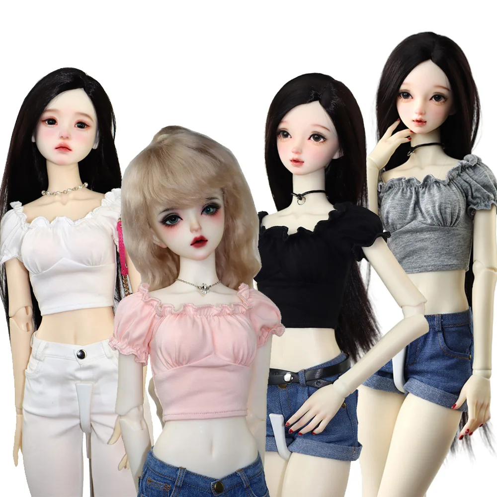 

Fits 58-60cm 1/3 SD DD BJD Doll Clothes Fashion T-shirt, denim shorts Girls Gifts