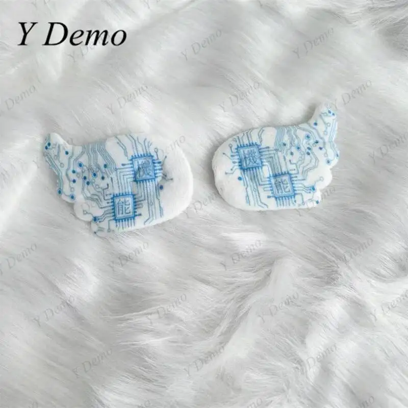 Y Demo Techwear Functional Letters Striped Hairclips Cyber Printing Fuzzy Hair Accessory Pin