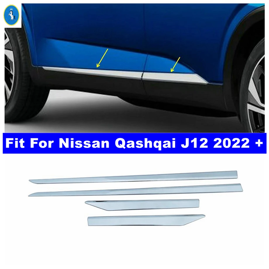 

Side Car Door Body Molding Cover Trim Side Door Protective Panel Fit For Nissan Qashqai J12 2022 - 2024 ABS Exterior Accessories