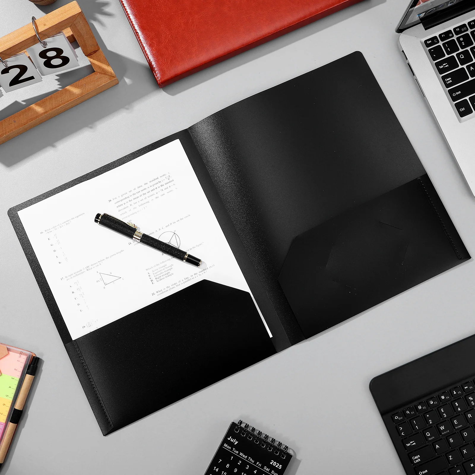 

12 Pcs Black File Folders Dual Pockets Business Card Slot Document ganization Office Desk Receipt Keeper Plastic ganizer