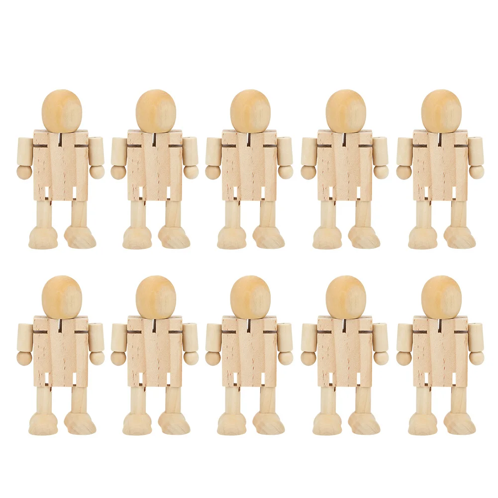 

Unfinished Wooden Robot Wood People Shapes Figures for DIY Painting Arts Crafts Home Decoration Wooden Robot Wood Figures