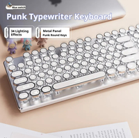 EWEADN TK950 Wireless Punk Typewriter Mechanical Keyboard, Game Office Triple Mode Wireless 5.0/2.4G/Wired, Ergonomic Keyboard