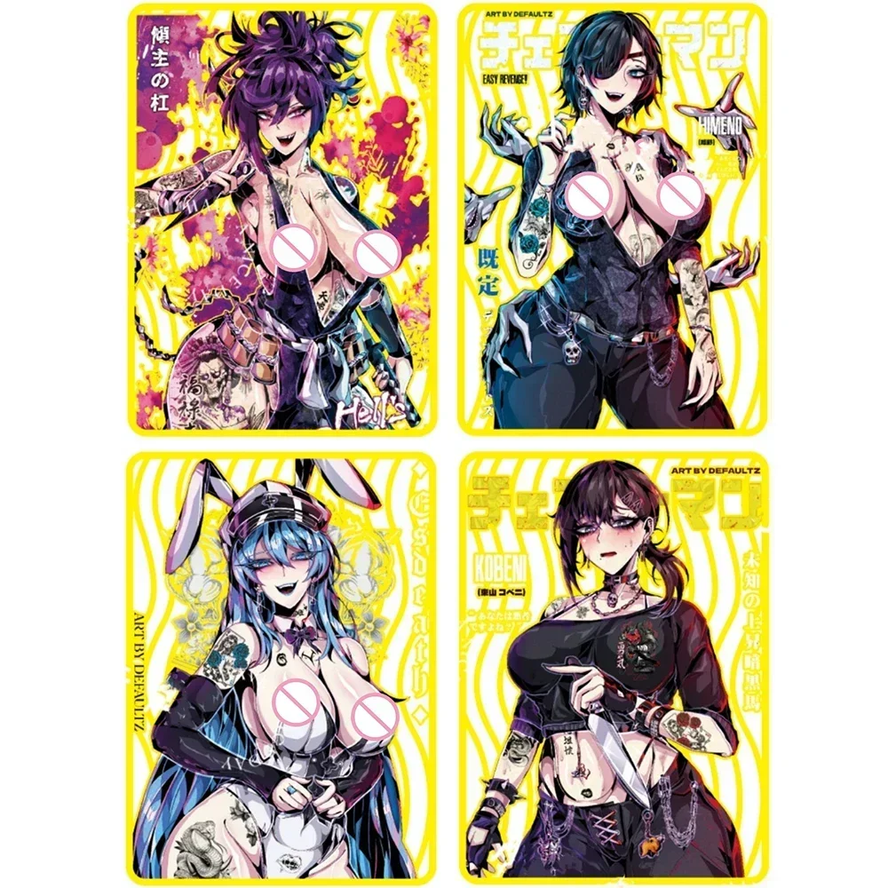 Anime Goddess Story DIY ACG Metal Cutout Refraction Foil Tokisaki Kurumi Albedo Toys for boys Collectible Cards Birthday Present