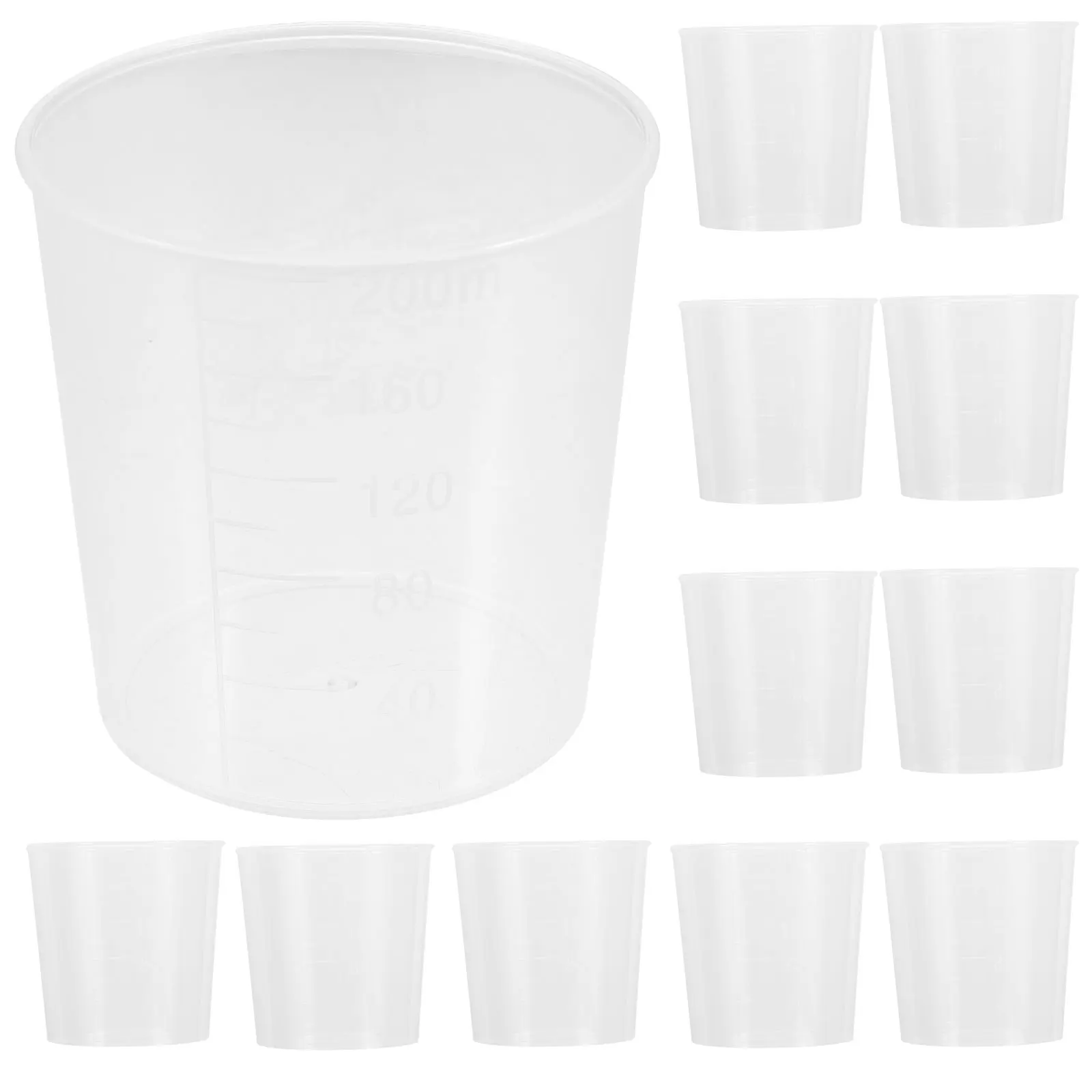 

20Pcs Transparent Graduated Measuring Cups Clear Accurate Scale Cups for Liquid Solid Measuring Kitchen Laboratory