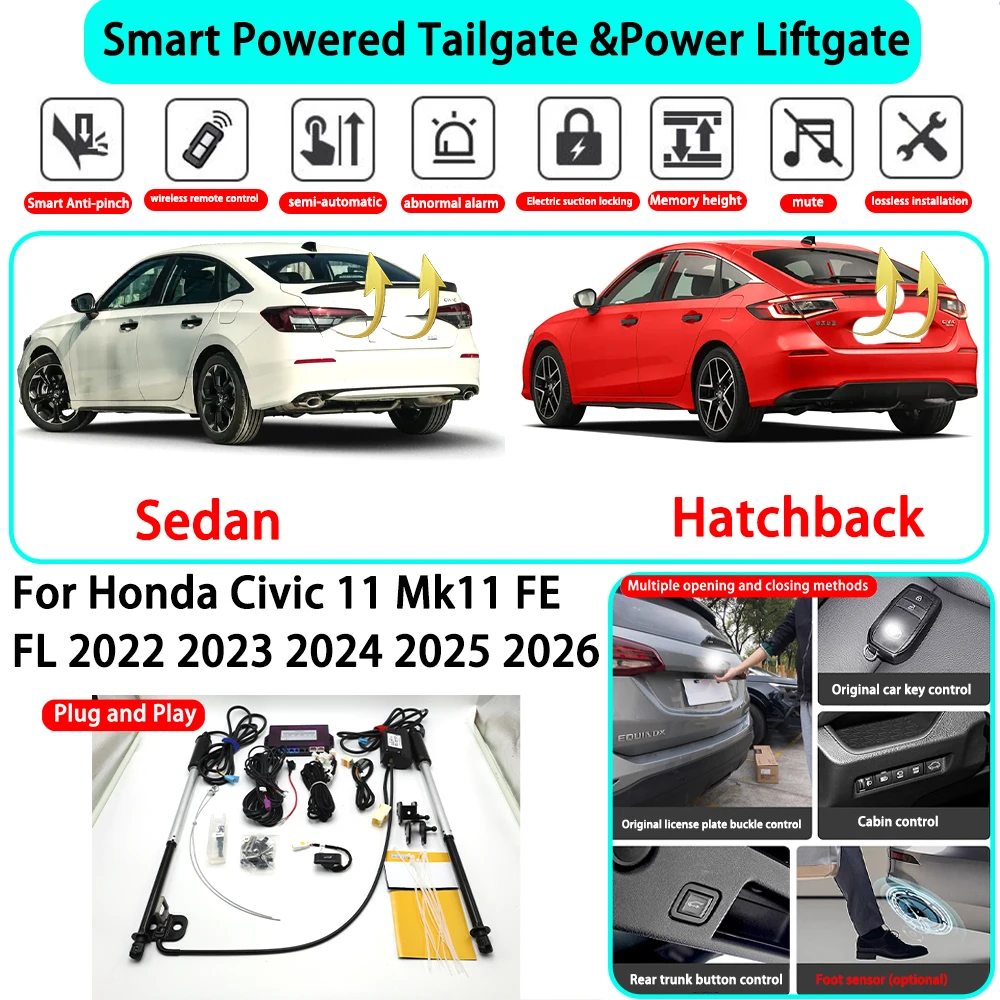 

for Honda Civic 11 Mk11 FE FL 2022 2023 2024 2025 2026 OEM Smart Automatic Powered Tailgate Electric Power Tailgate Lift Kit