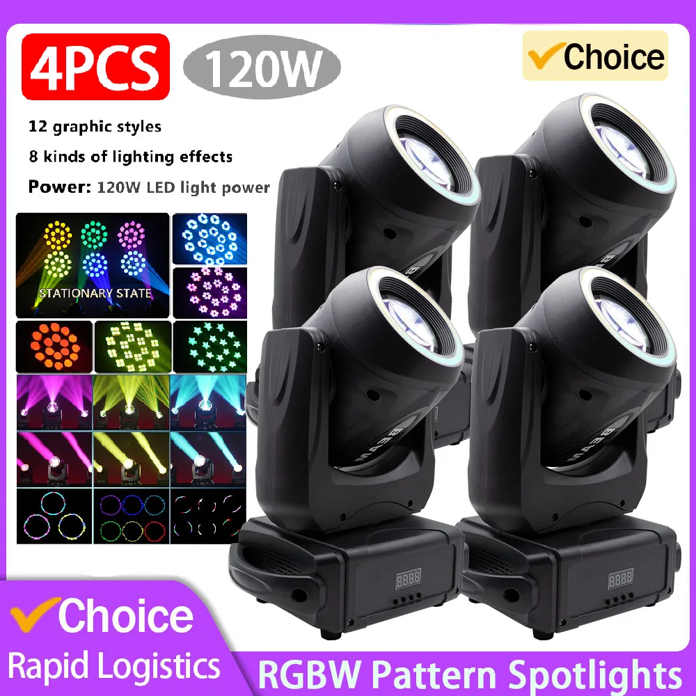 120W DJ Party Disco Lights with Aperture Moving Head Stage Lights RGB Professional Stage Lights Wedding Stage Audience Ambient