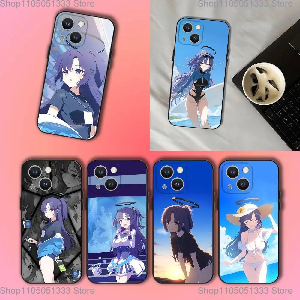 

Hayase Yuuka Blue Archive Phone Case For iPhone 17,16,15,14,13,12,11,Pro,XS,Max,XR,Plus,E,SE4,Mini Black Soft Cover