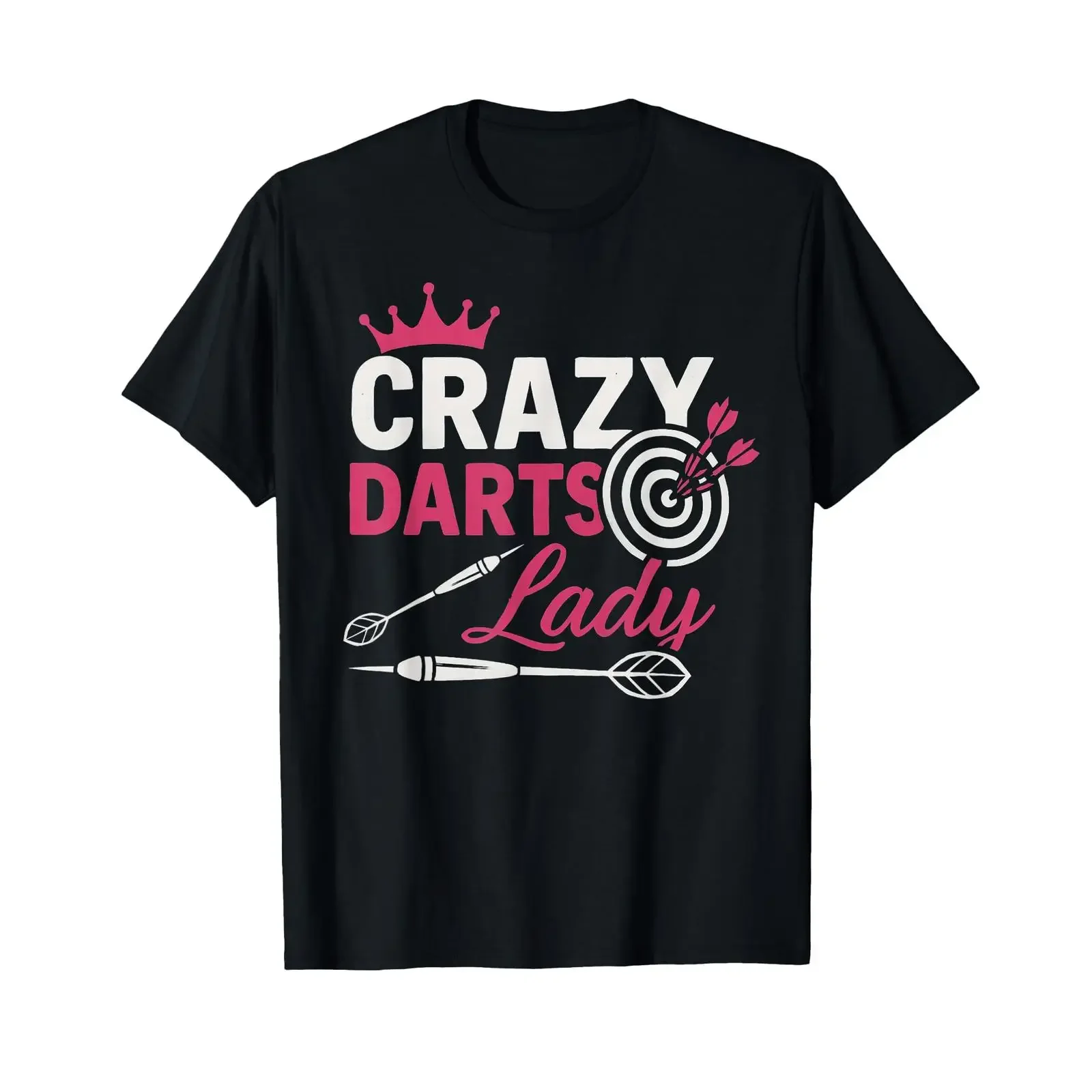Crazy Darts Lady Game Playing Dart Bullseye Shooting T Shirt vintage Washed Top For Everyday Wear Casual fashion Breathable