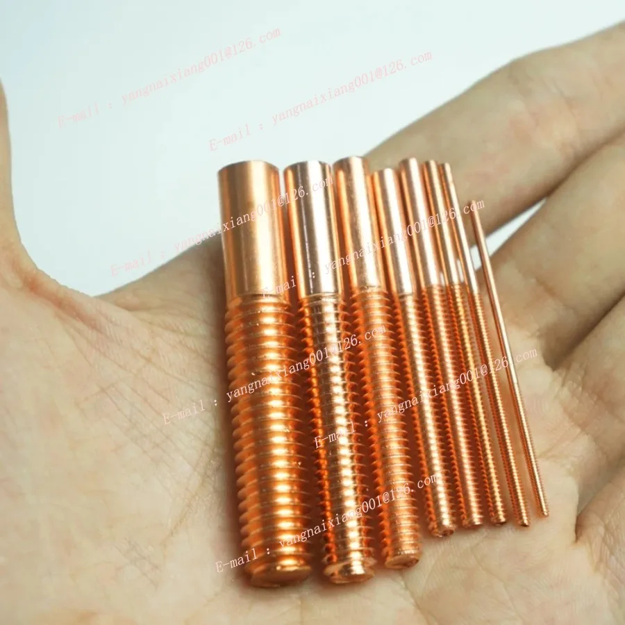 M2-M16 rosca de cobre métrica eletrodo hastes de eletrodo de cobre barra para descarga de faísca edm novo 1pc