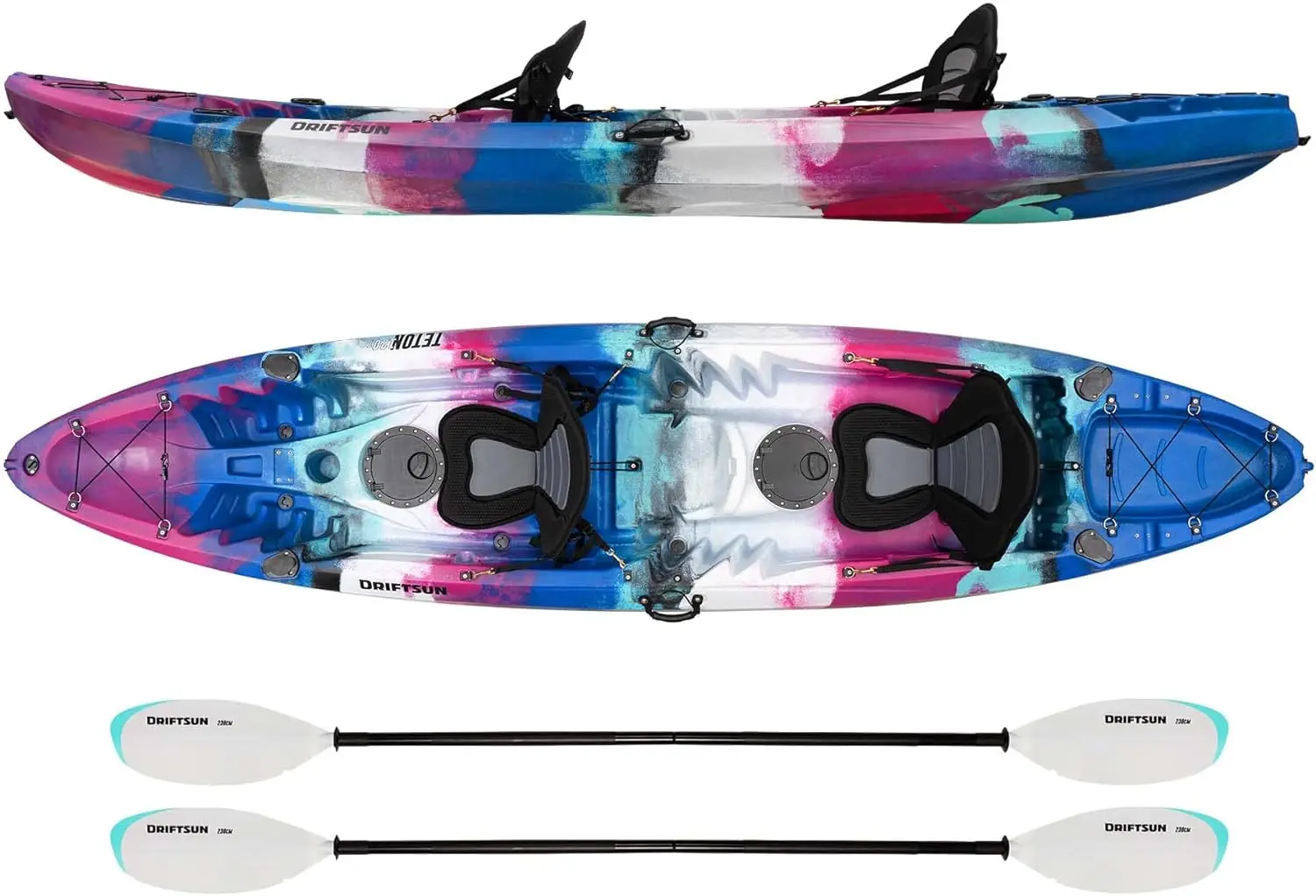 Plastic Customized  most Fashion OEM Logo Style Time Feature Eco Material ocean tandem Kayak on sale