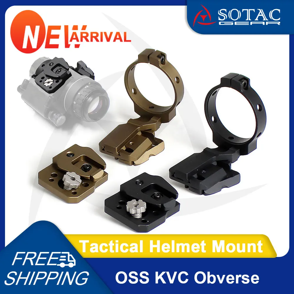 SOTAC GEAR Aluminum Outdoor OSS KVC Obverse Mount Helmet for RQE Universal Bridge PVS-14 NVG Mounting Base