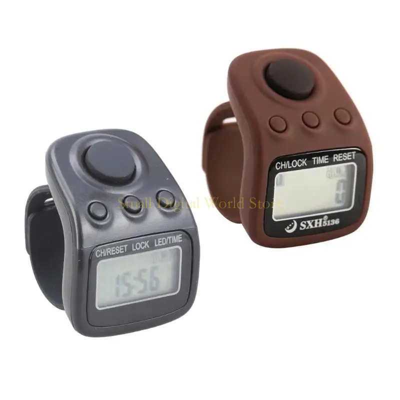 77UB Stitch Row Finger Counter LCD Electronic Digital Display Hand Tally with LED Backlight for Sewing Buddhas Pray