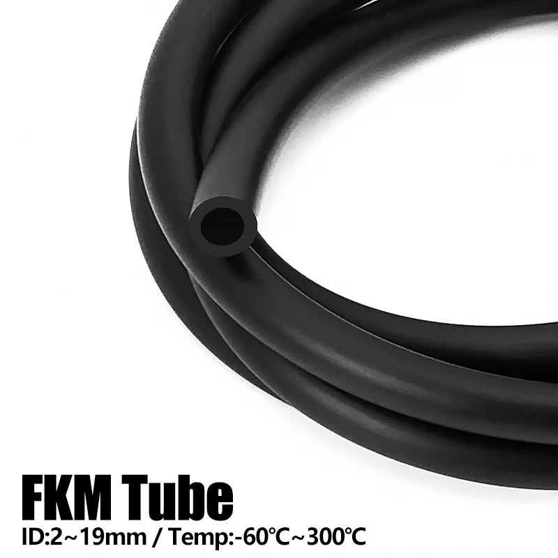 ID2/3/4/5/6/8/10mm Fluororubber Hose Fluororubber Pipe High Temperature Corrosion Resistance Oil Pipe 1M FKM Tube -60 ℃ ~ 280℃