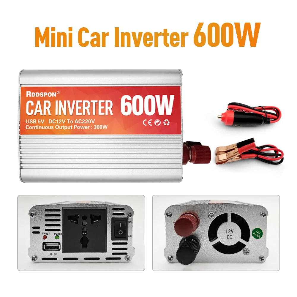 

Car Inverter 600W 400/200W Power 12v 220v 50Hz Cigarette Lighter Plug Auto Charger Converter Adapter Modified Sine Wave Inverter