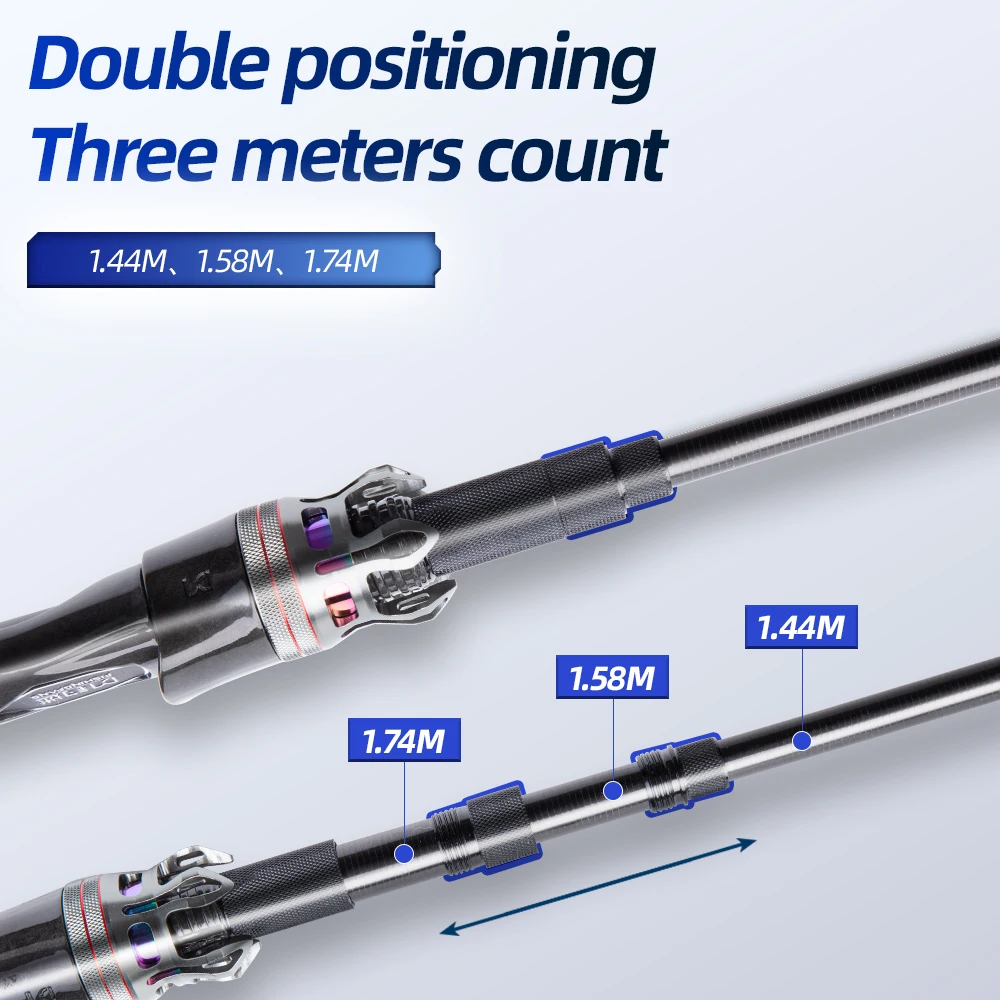 FISHINGFANS RANCY 2.0 5'8 Portable Telescopic Position Adjust Size 1-7g UL Carbon Fiber FUJI FAZLITE Guide Fishing Rod
