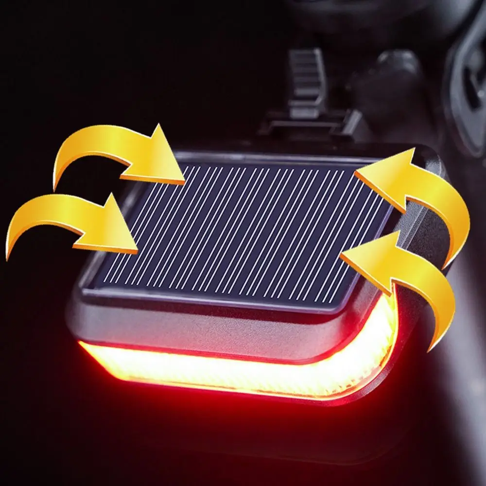 Black Bicycle Rear Light USB Type-C Charging Waterproof Bicycle Tail Lights Adjustable Accessories Solar Warning Taillight