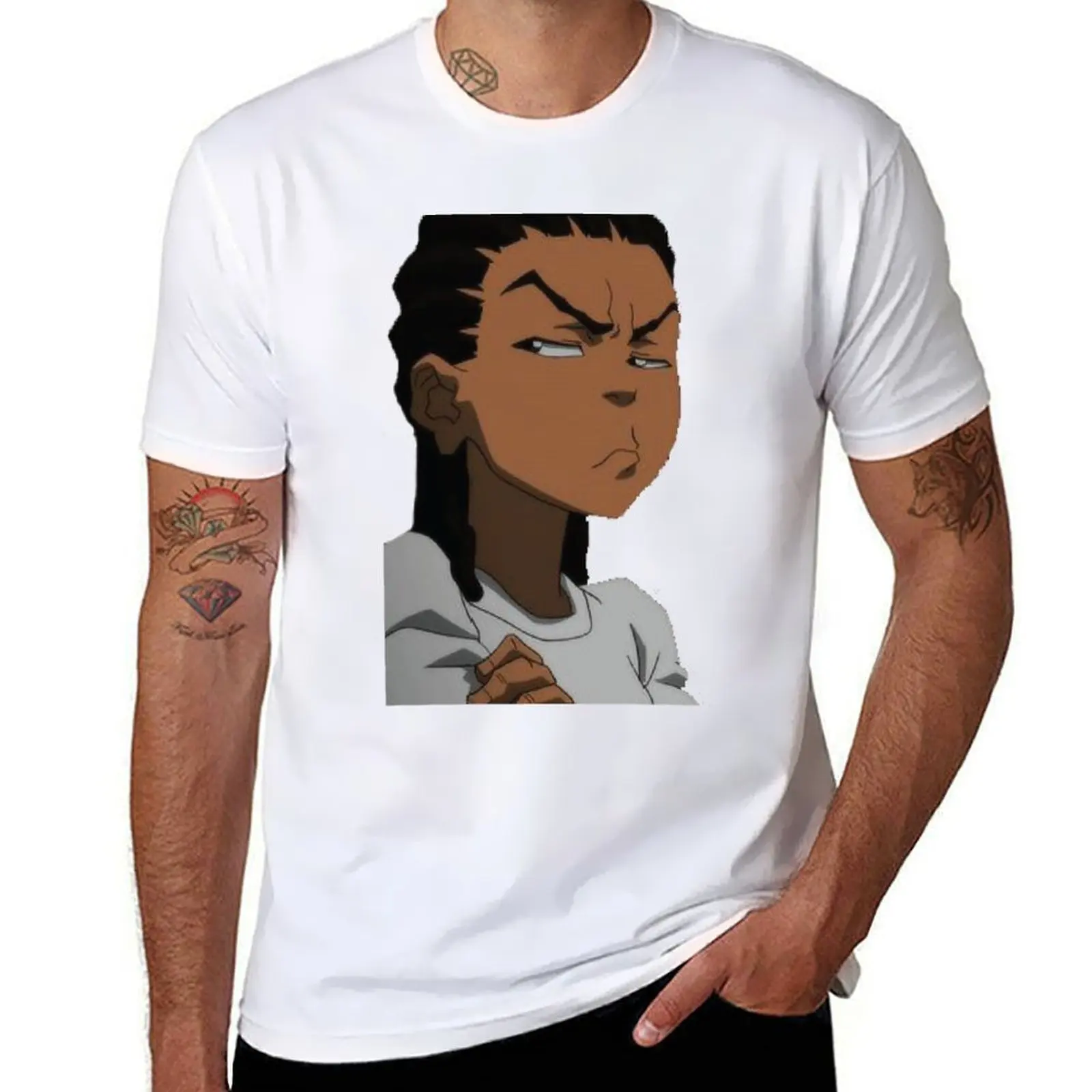 

The Boondocks Huey T-Shirt cotton tshirt 100% man t shirt heavy cotton T-Shirt