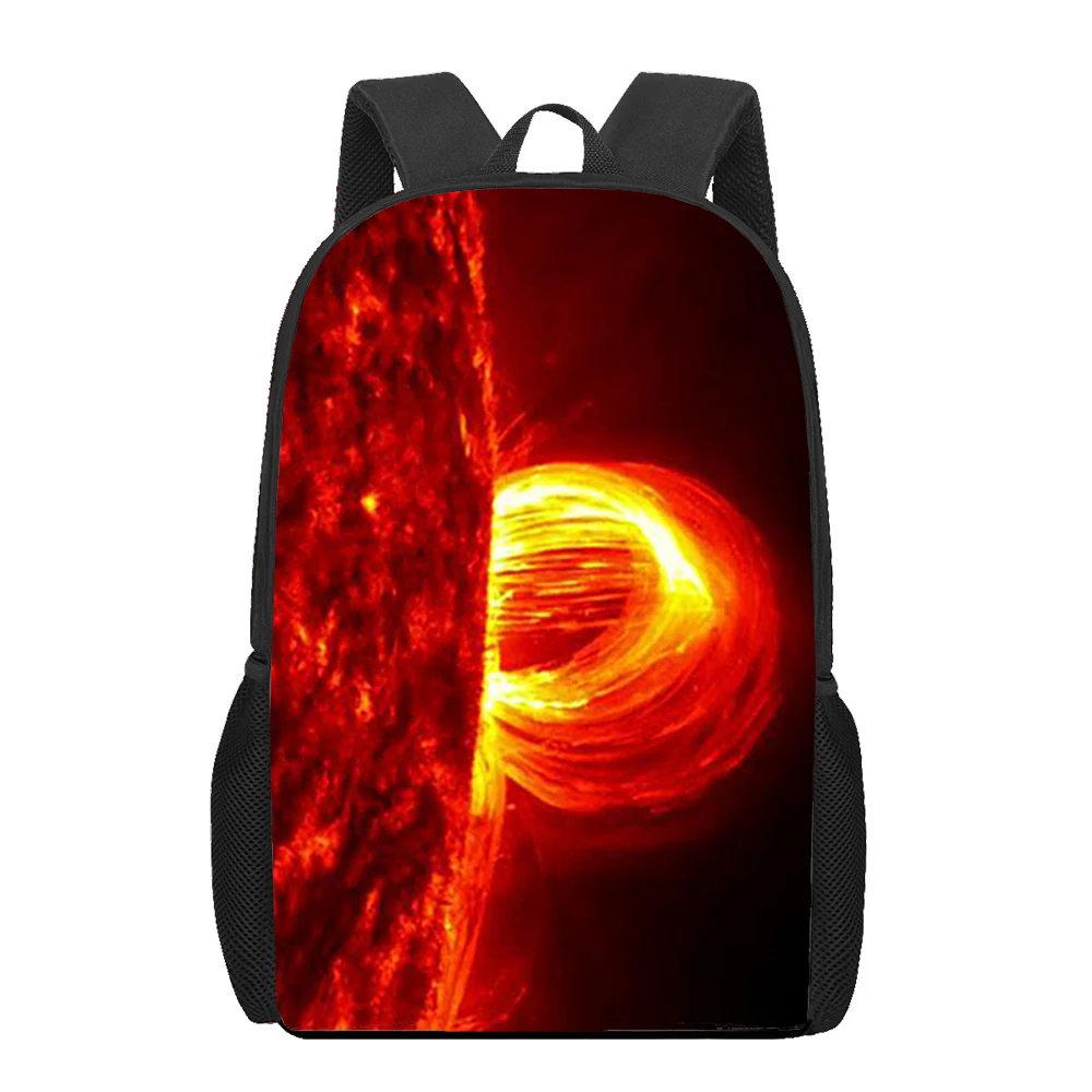 Kunst Sonne Planet Schult aschen gedruckt Schult asche Männer 16 Zoll Rucksack für Teen Jungen Mädchen Kindergarten Rucksack Kinder Bücher taschen