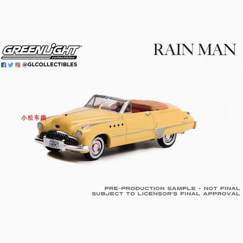 Greenlight aleación fundida 1:64 1949 Buick Roadmaster Rain Man Convertible modelo de coche Vintage adorno coleccionable juguete para regalo