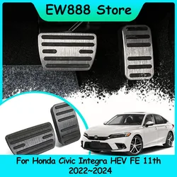 For Honda Civic Integra HEV FE 11th 2022~2024 2023 Stainless Steel AT MT Car Foot Pedals Rest Accelerator Tray Part Accessories.