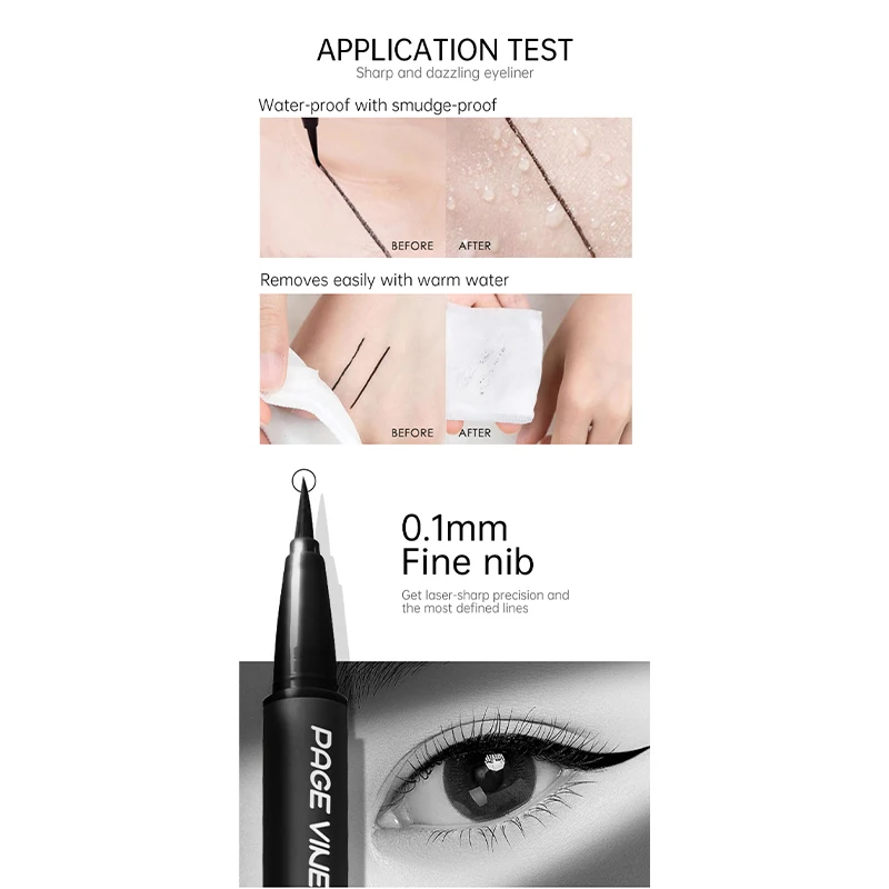 Schnell trocknender flüssiger Eyeliner-Stift, zart, glatt, langlebig, natürlich, wischfest, Eyeliner, schweißfest, superfeiner Eyeliner-Stift