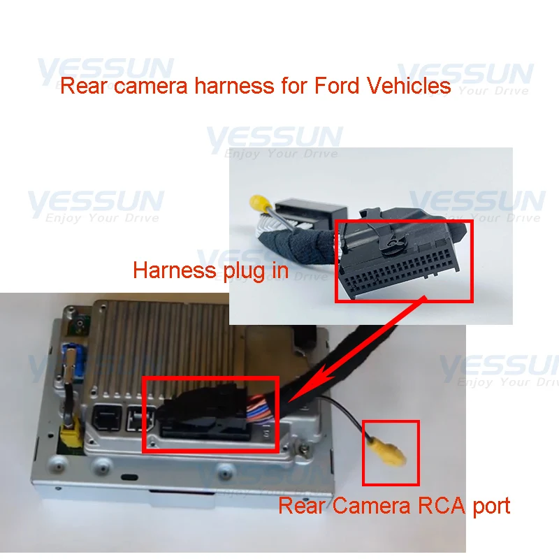 Camera Retention Cable Adaptor For Ford Sync 2 & 3 Systems With 54 Pin Plug Type PNP vehical backup camera wire harness for Ford