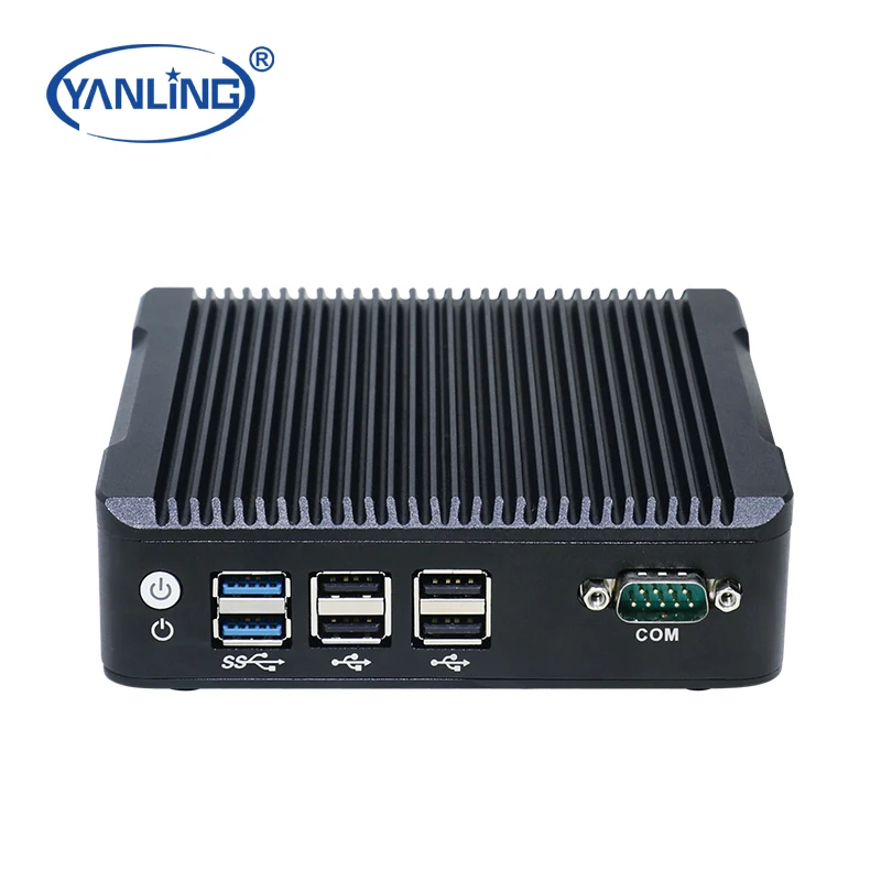 High Quality Fanless Mini PC Pentium J3710 Quad Core Triple Display 4K Dual Gigabit LAN DDR3 For Industrial Automation Stock