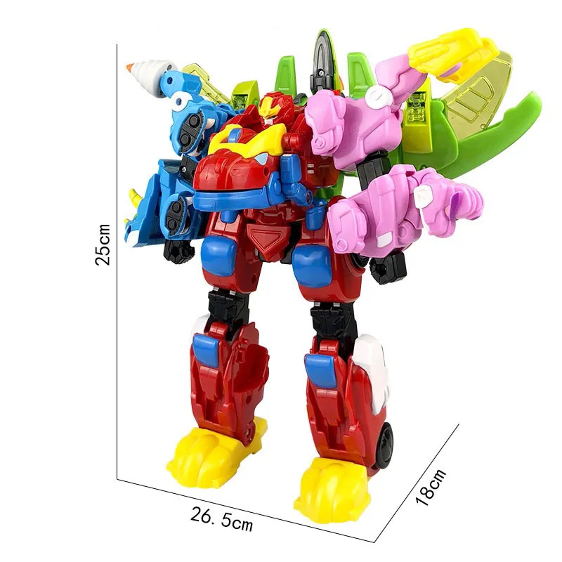 4 IN 1 Gogo Dino Explorer Deformation Robot Toy Action Figures Transformation Car Airplane Gogo King Dinosaur Toys for Kids Gift