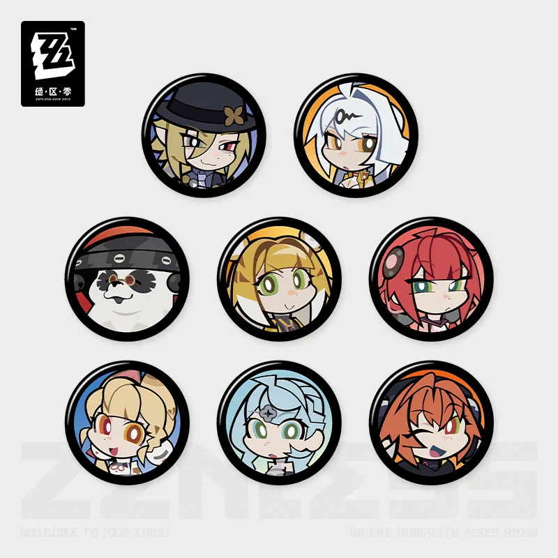 Official Zenless Zone Zero Gaming Merchandise Cartoon Characters Cosplay Agent Avatar Mini Badge Christmas Gifts