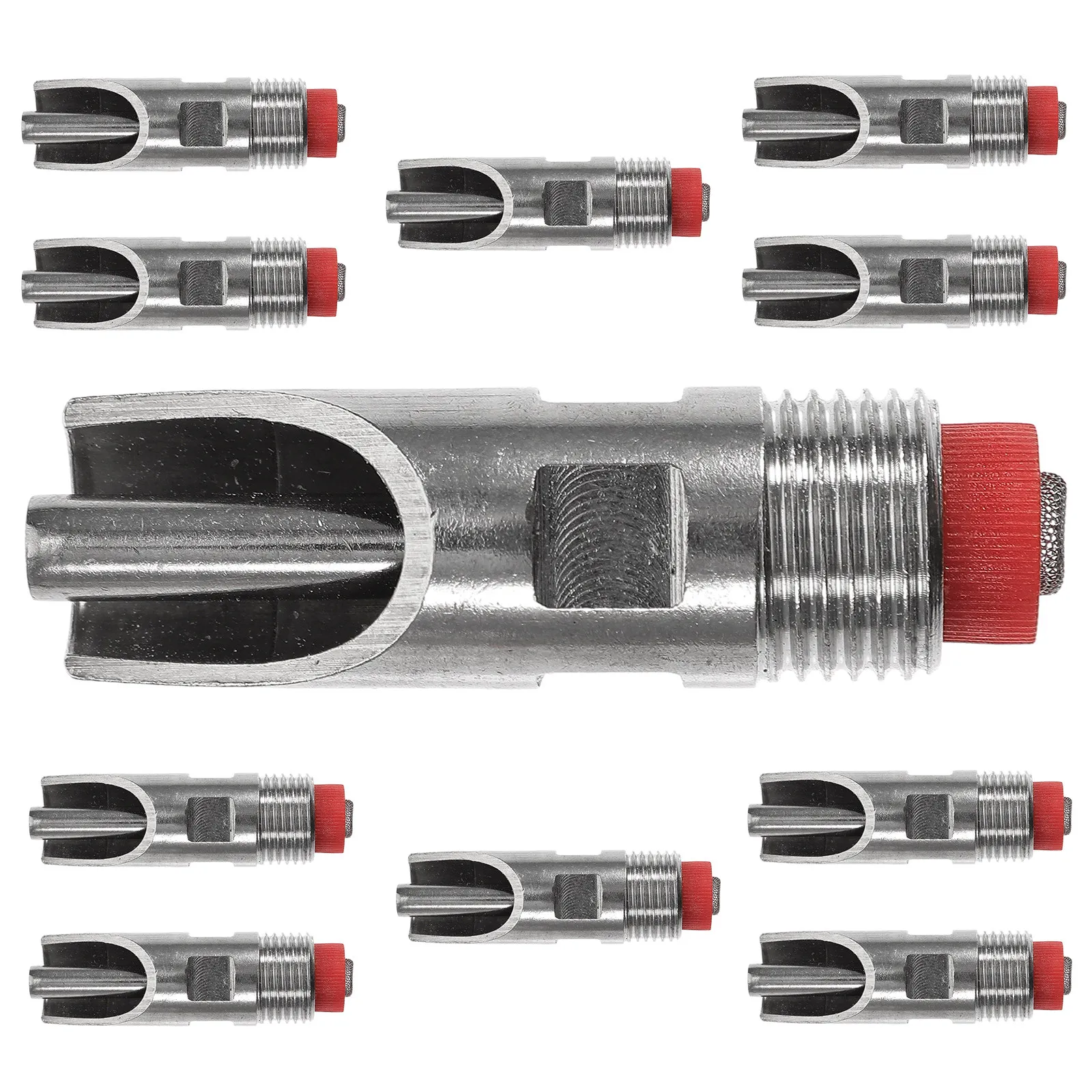 10pcs Automatic Pig Waterer Stainless Steel Piglets Feeder Multi-use Drinking Tool for Livestock and Poultry Metal Water Trough