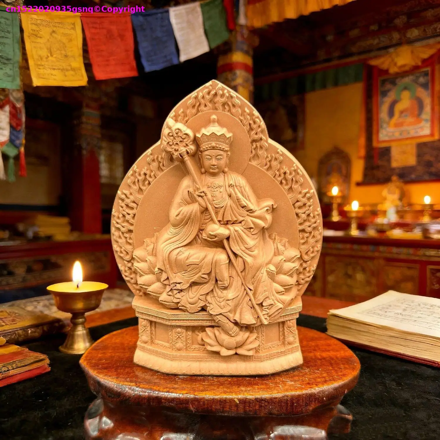 Holy Universally liberate all beings Ksitigarbha clay buddha statue sat-chaya tsha-tsha Buddhist temple lama monk worship