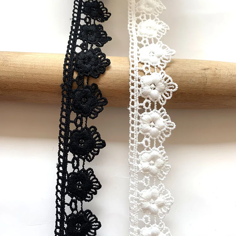 4m/157in Each pack white black lace trims handmade DIY Crafts Dress curtain flower sewing accessory Wedding Gifts Decorations