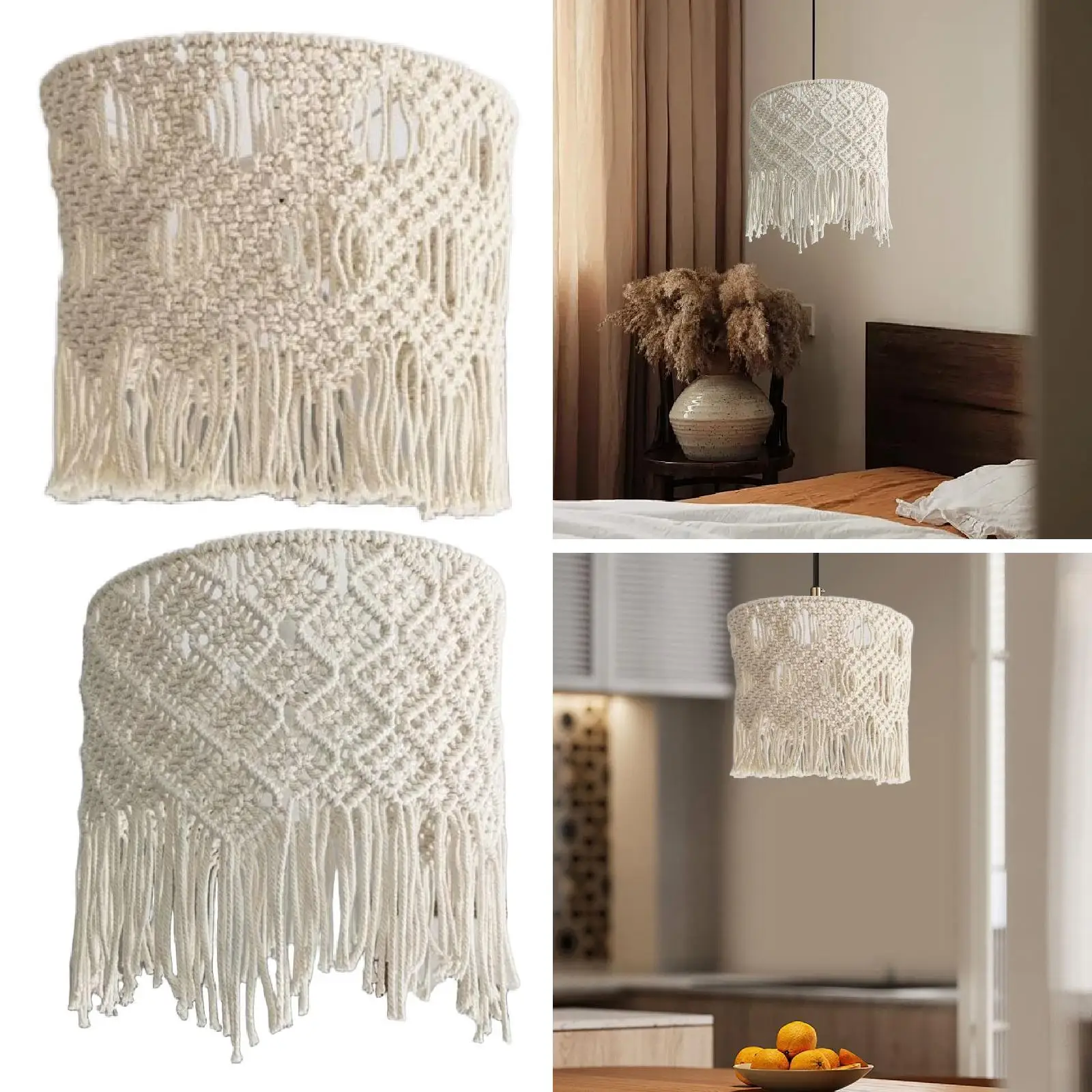 

Boho Hanging Pendant Light Cover Macrame Lampshade Bohemian for Nursery Dorm